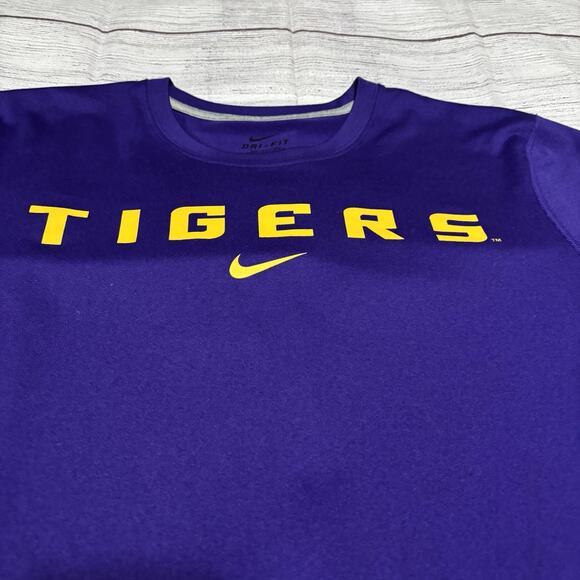 Nike Dri Fit LSU Tigers Mens Size Large T-Shirt Gym Trainer Active - Picture 2 of 8